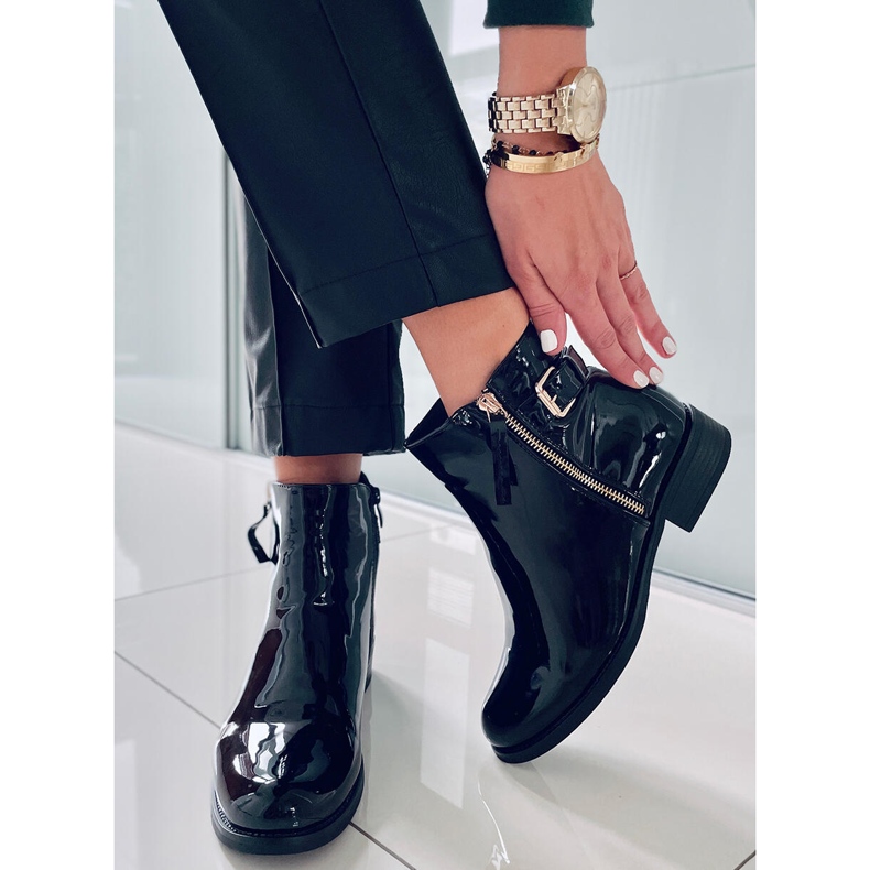 PA1 Lackade stövlar Frankie Black svart 2