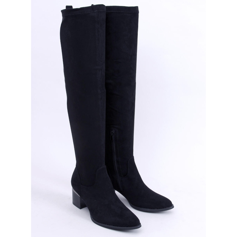 PA1 Gwen Svarta Lågklackade Over-Knee Boots 2