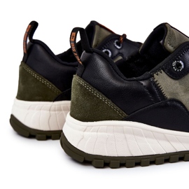 Klassiska sportskor för män Memory Foam Big Star KK174272 Grön svart 1