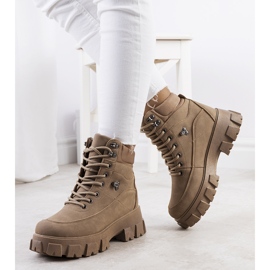 Bisa bruna vandringskängor för kvinnor beige 1