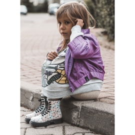 Glitterstövlar för barn med flerfärgade Reggiemönster silver- 2