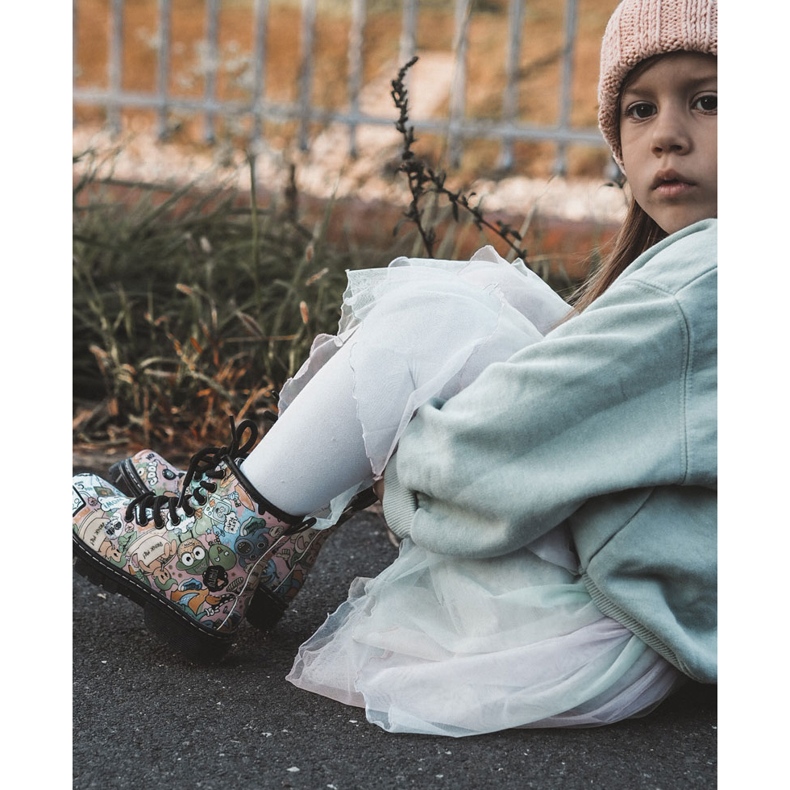 FR1 Barns varma stövlar Tryck Rosa Dexi mångfärgad 2