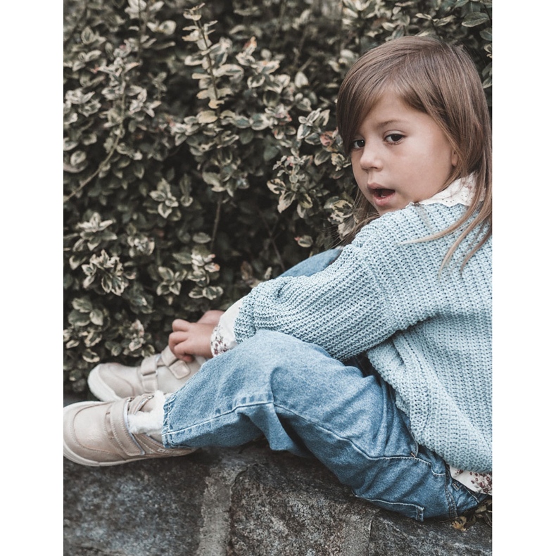 Varmstövlar för barn med kardborre Big Star KK374189 Beige-Guld brun 2