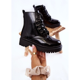 Vinceza Barnstövlar lackade med dragkedja Svart Julie 2