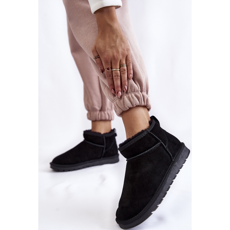 Låga snöstövlar i mocka för kvinnor Svart Shelie 2