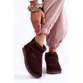 Låga snöstövlar i mocka för kvinnor Brun Shelie 1