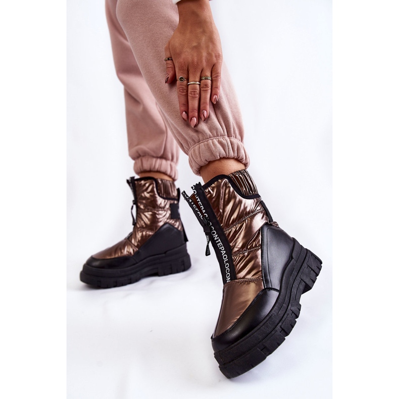 Vinceza Bekväma snökängor för kvinnor, bruna och svarta Elodia mångfärgad 2