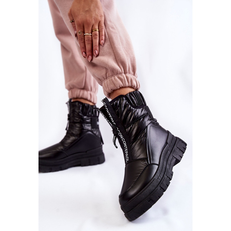 Vinceza Bekväma svarta snöstövlar för kvinnor Elodia 2