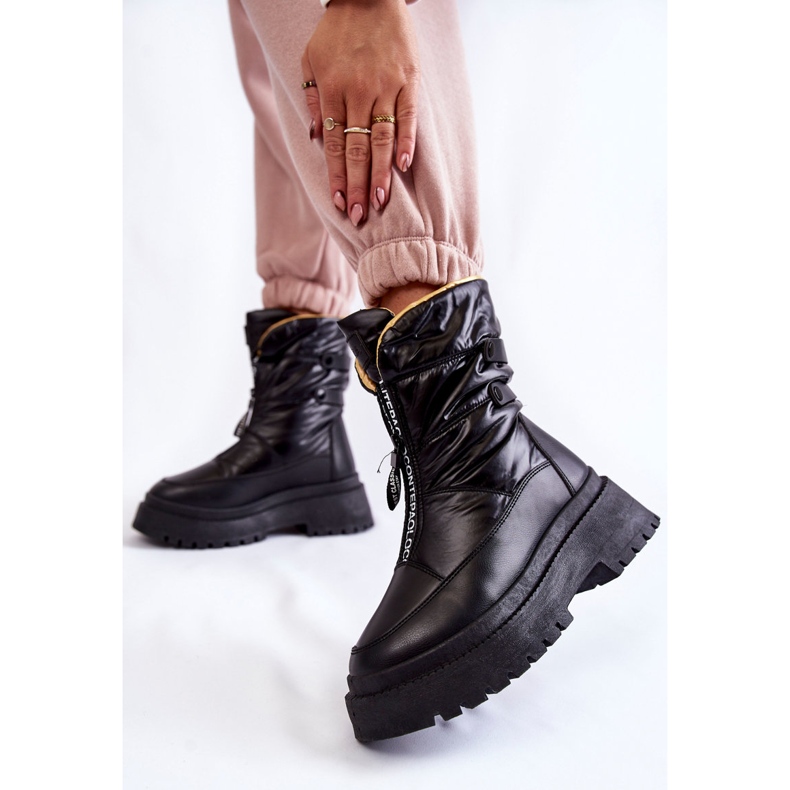 Vinceza Höga snöstövlar för kvinnor med dragkedja Svart Moira 2