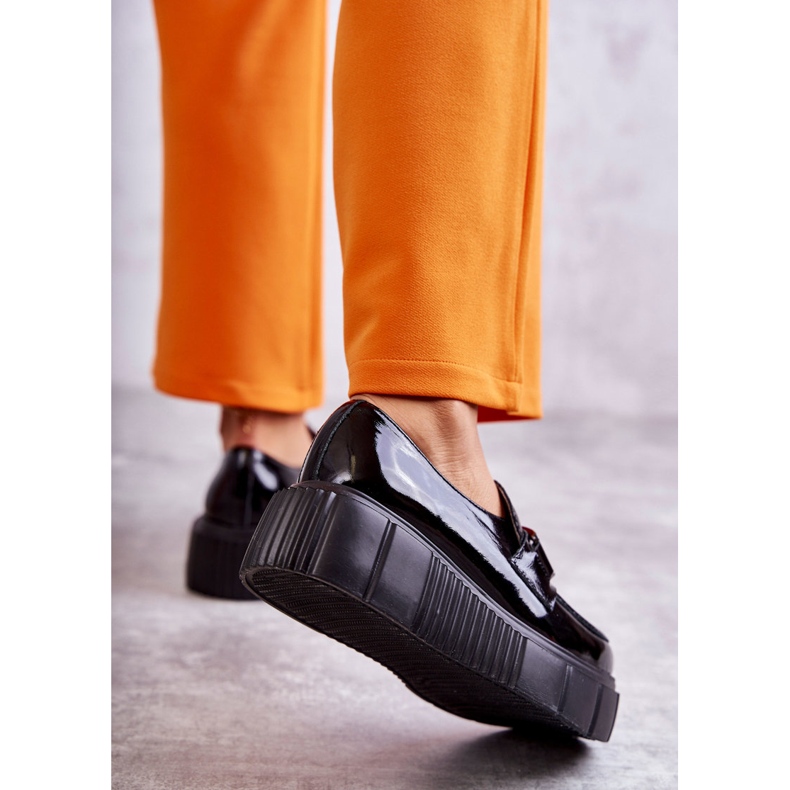PL5 Fashionabla läderskor på Black Marsol-plattformen svart 3