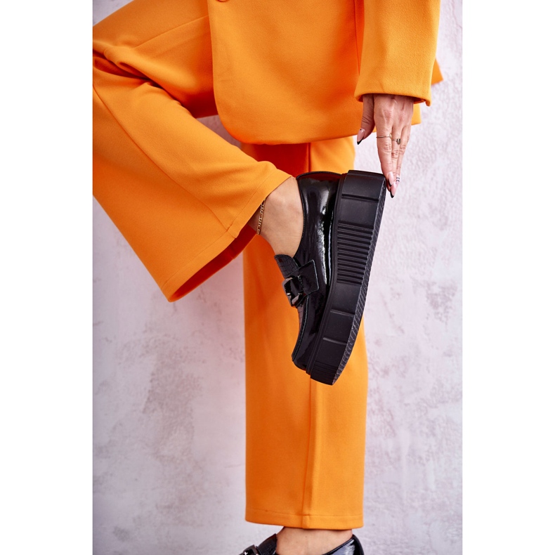 PL5 Fashionabla läderskor på Black Marsol-plattformen svart 4