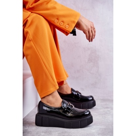 PL5 Fashionabla läderskor på Black Marsol-plattformen svart 5