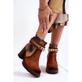 Skinnstövlar för dam Maciejka 05781-29 Röda beige brun 1