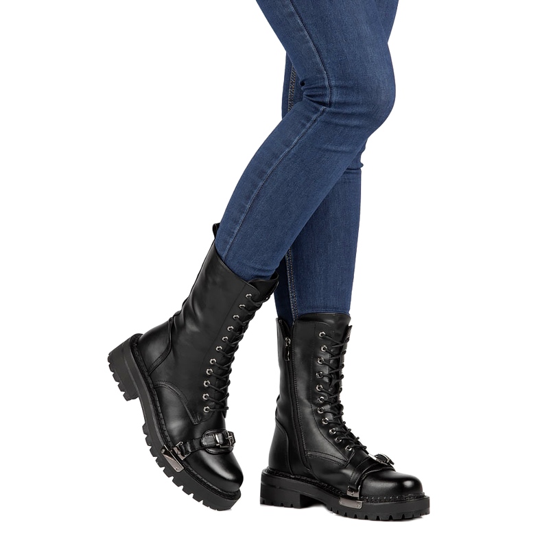 Filippo kvinnors svarta stövlar kvinnors päls isolerade 4