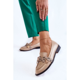 WS1 Kvinnors läder loafers med beige Dayes rosett 2