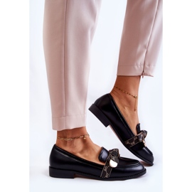 WS1 Kvinnors läder loafers med en svart Dayes rosett 1