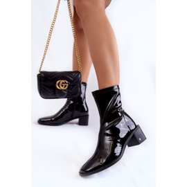 Vinceza Kvinnors Lackade Stövlar På Klack Svart Space 2