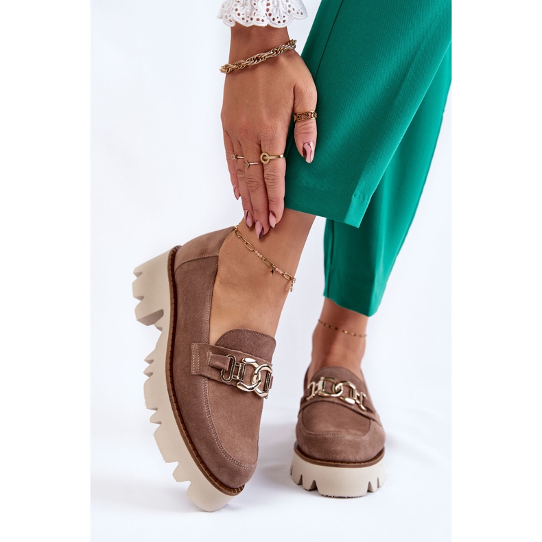 Bruna mockaskor med Laura Messi-dekoration 1