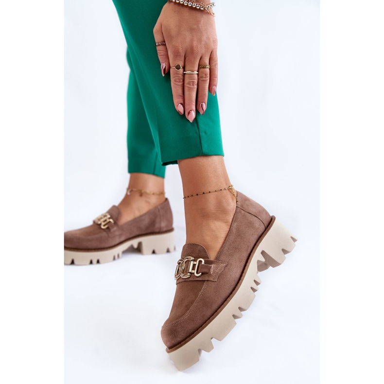 Bruna mockaskor med Laura Messi-dekoration 2