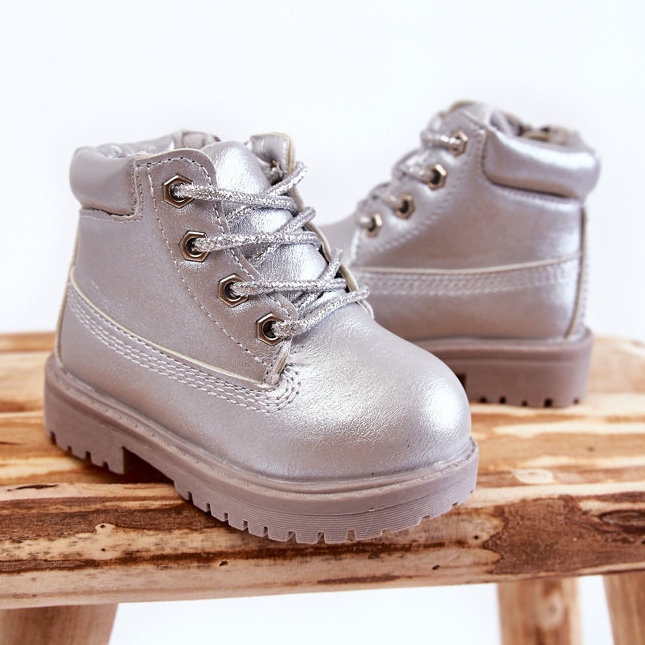 Barns Trappers Boots med dragkedja Silver Dexter silver- 2