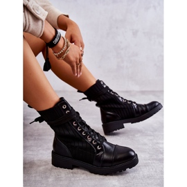 PG1 Kvinnors stövlar med en strumpa knuten Svart Livaro 3