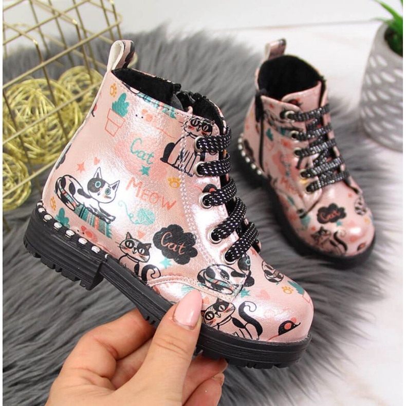 Nautilus Stövlar höststövlar Navy Dot Jr WOL6B rosa 1