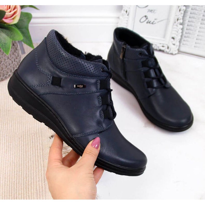 Isolerade läderstövlar Helios W H521B marinblå 1