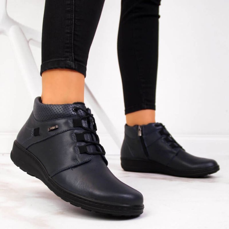 Isolerade läderstövlar Helios W H521B marinblå 2