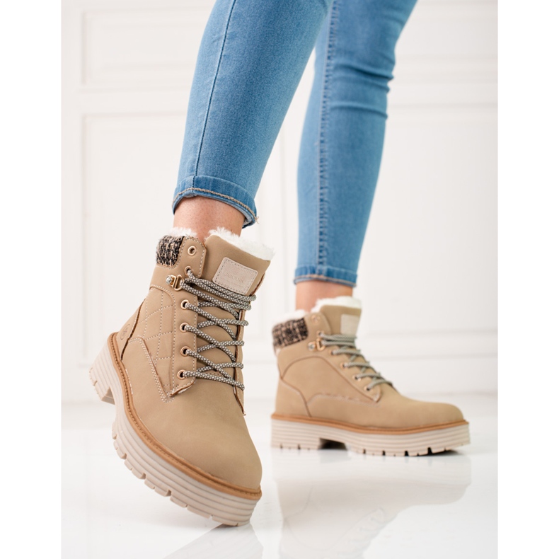 Damfångare isolerade med shelovet-päls beige 2