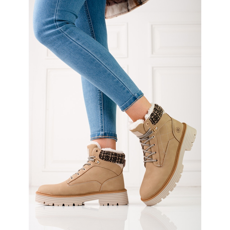 Damfångare isolerade med shelovet-päls beige 1