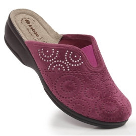 Bekväma damtofflor med en elastisk plommon Inblu mångfärgad 1