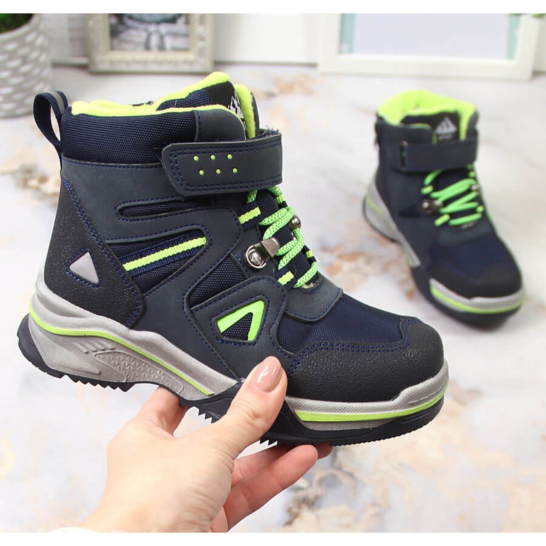 News Pojkskor isolerade med fårull marinblå Nyheter svart grön 1