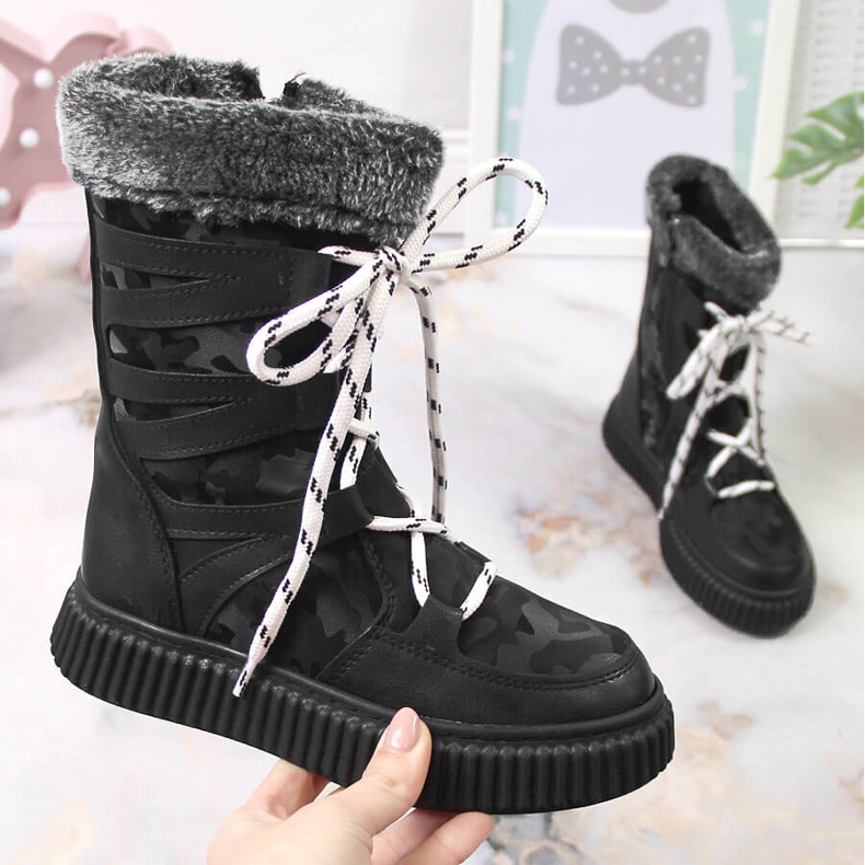 Svarta Potocki flickskor med päls 1