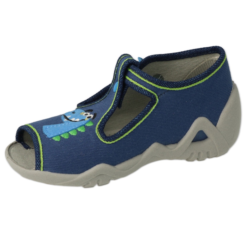 Befado barntofflor med spänne 217P116, marinblå 2