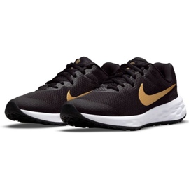 Nike Revolution 6 Jr DD1096 002 löparskor svart gyllene 2