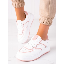 SHELOVET Sneakers för kvinnor vit rosa 2
