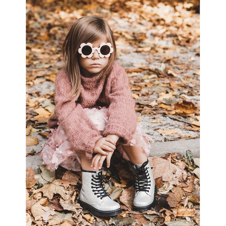 FR1 Barnstövlar Varma Med Dragkedja Lackerad Silver Goopy 1