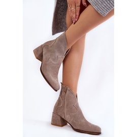 PA2 Stövlar med hög klack i mocka Beige Resso 2