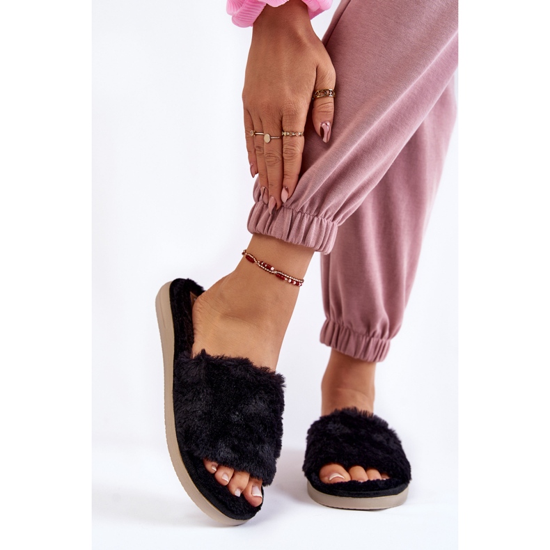 Home Tofflor Tofflor Med Päls Inblu EK-05-014 Svart 2