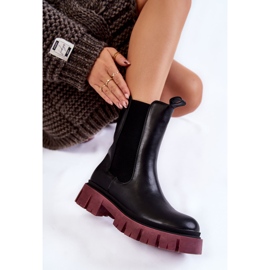 Platform Workers Boots för kvinnor Black-Claret Aliana svart 6