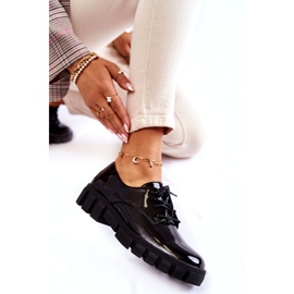 Vinceza Fashionabla lackade skor bundna Black Gwendy svart 2