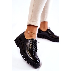 Vinceza Fashionabla lackade skor bundna Black Gwendy svart 4