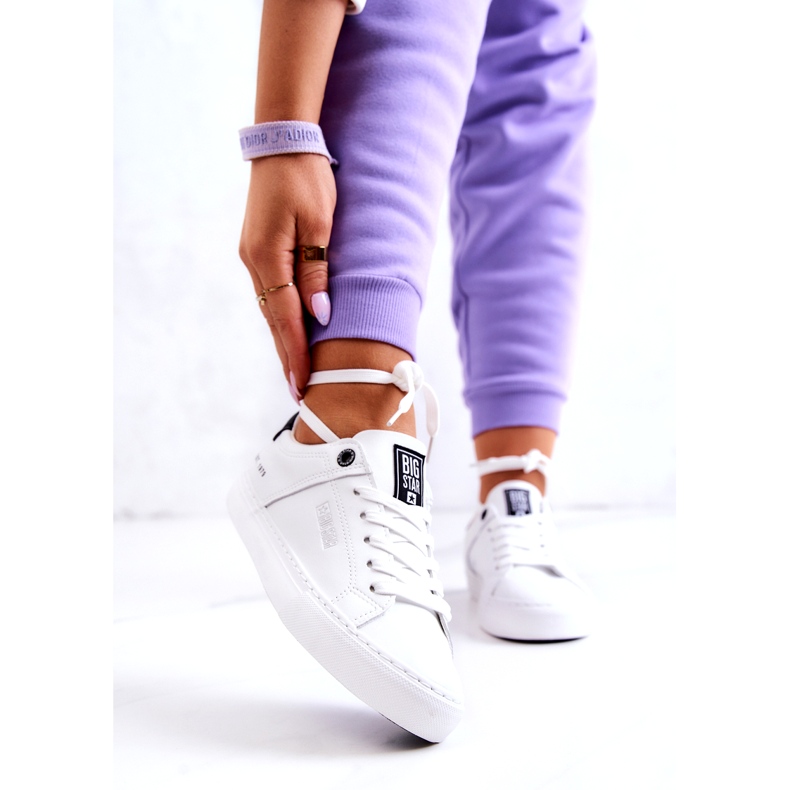 Läder Sneakers Big Star JJ274211 Vit och Svart 1