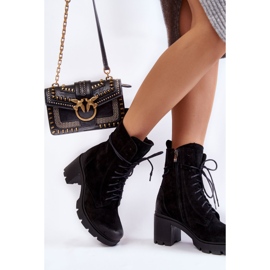 PL5 Mocka damstövlar på hög klack Svart Rea 2