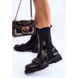 PA1 Slip-on stövlar för kvinnor med kedja Svart Maliya 2
