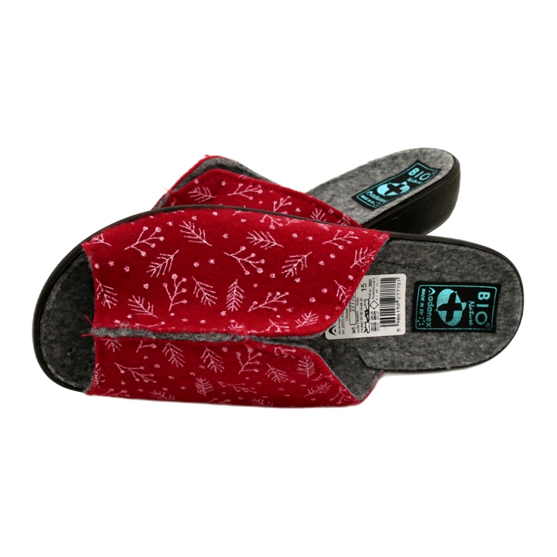 Kvinnors filt tofflor dik41 Bio Nature ADANEX 27778 röd 4