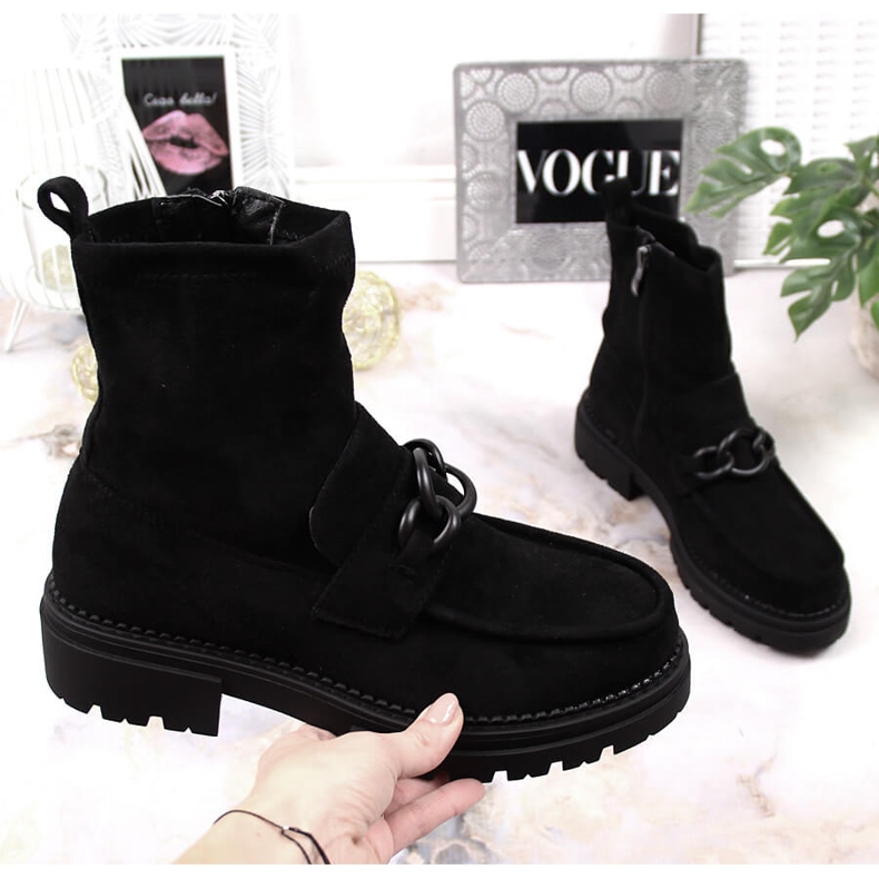 Dammockasiner i mockaskinn svarta Laura La.Fi 1