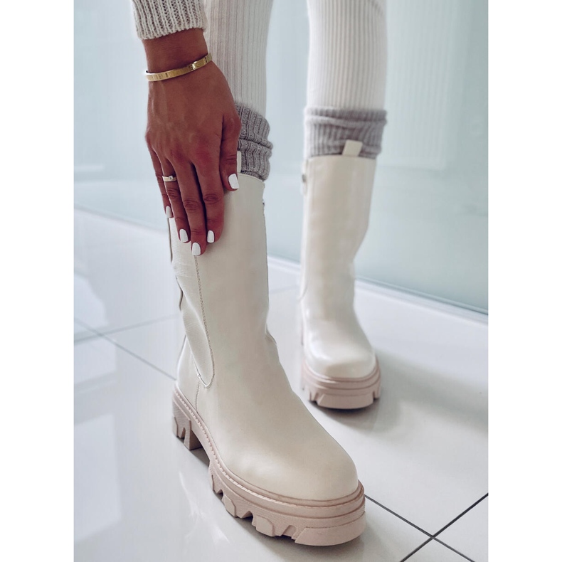 BM Höga Chelsea-stövlar Parade Beige 2