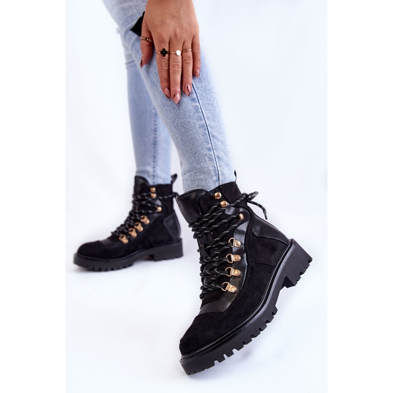 Damsvarta varma stövlar Snörning Jesse 2