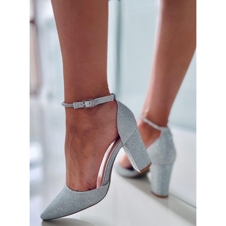 PA1 Formella pumps på Orchid Silver-stolpen grå 2